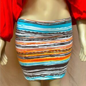 Multicolor SzL Stretch Mini Skirt